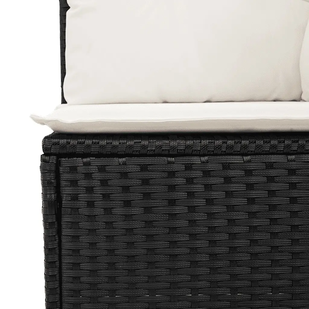 9 Piece Outdoor Garden Sofa Set Patio Furniture with Cushions Black Rattan
