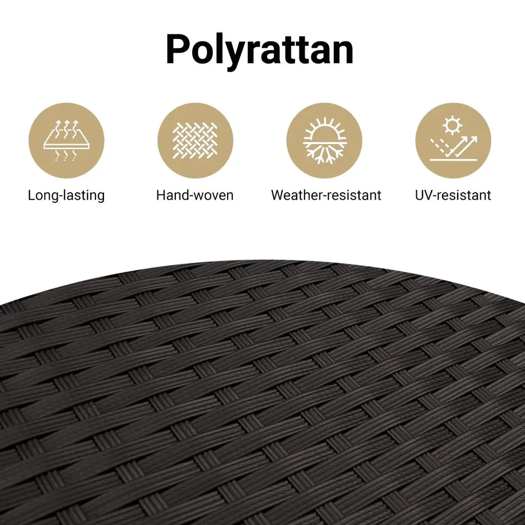 9 Piece Outdoor Garden Sofa Set Poly Rattan Black with Cushions