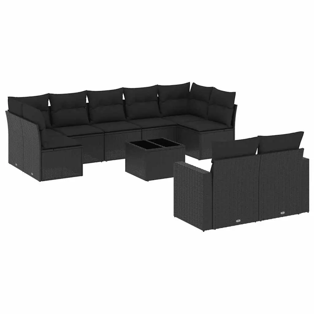 10 Piece Outdoor Garden Sofa Set Patio Furniture Rattan Lounge with Cushions