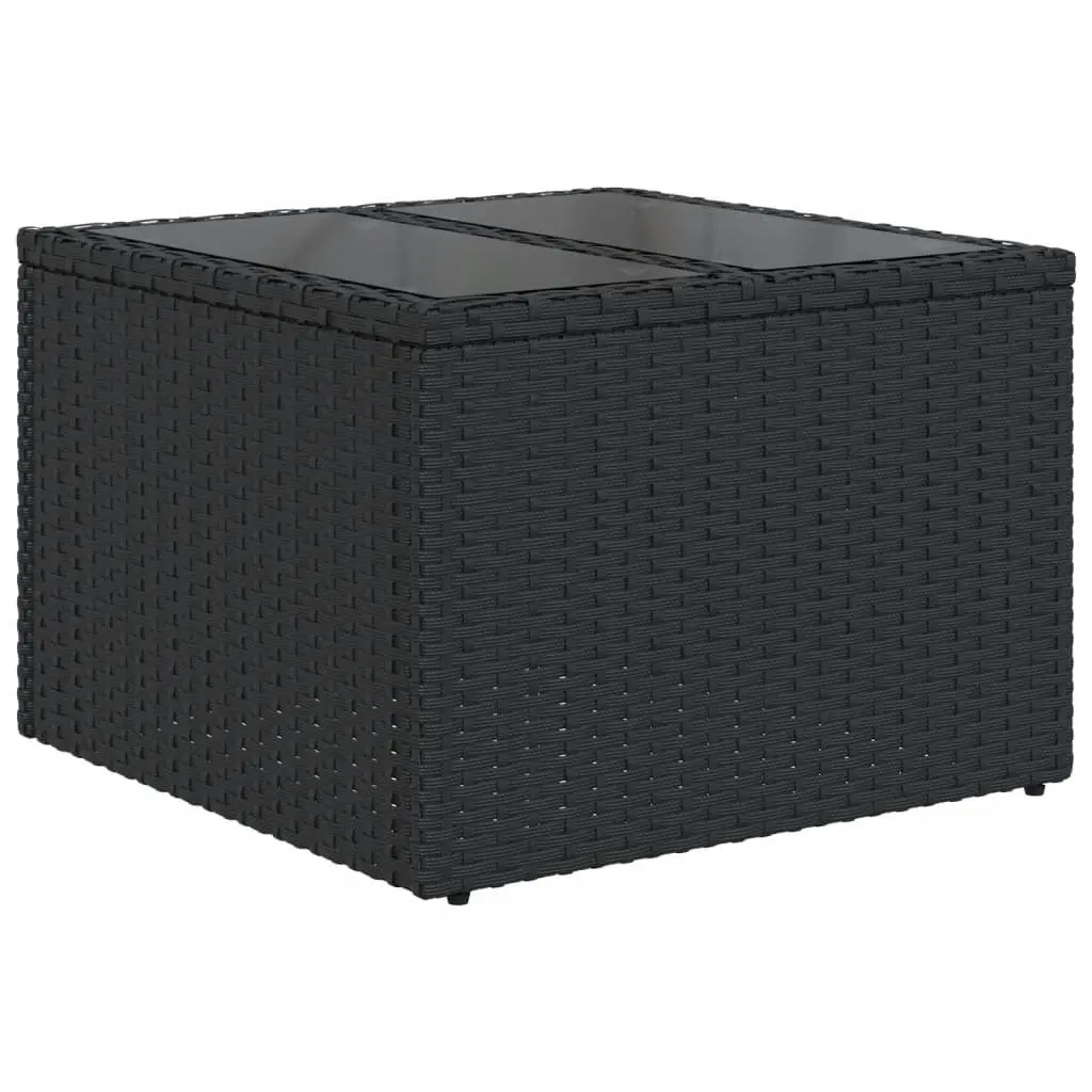 10 Piece Outdoor Garden Sofa Set Patio Furniture with Cushions Black Poly Rattan