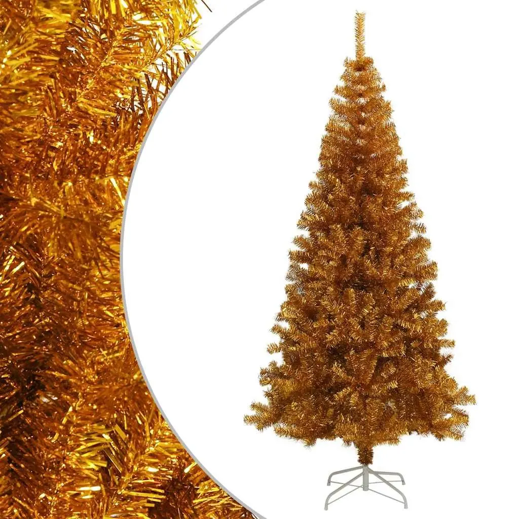 Artificial Christmas Tree Gold 180cm PET Indoor Seasonal Holiday Decoration