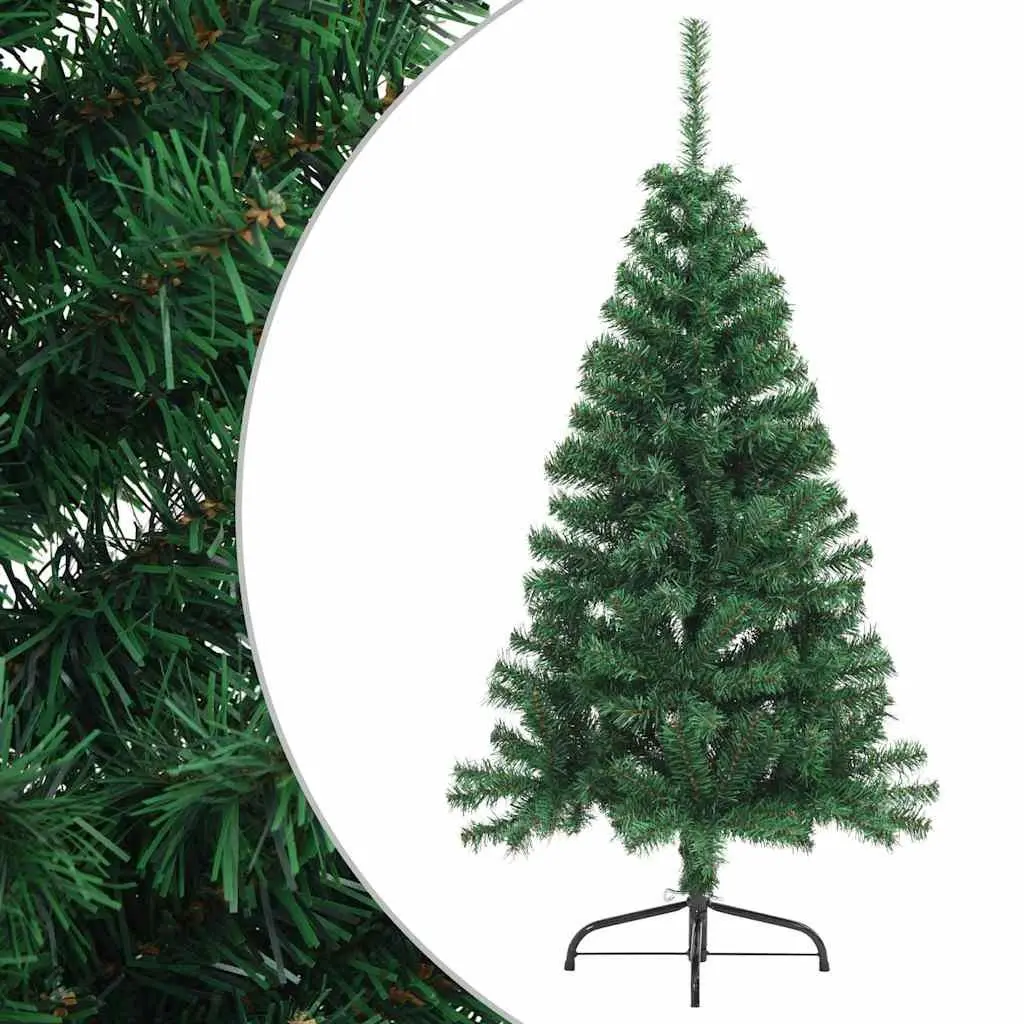 Artificial Half Christmas Tree 150cm Green PVC with Stand Space-Saving Wall
