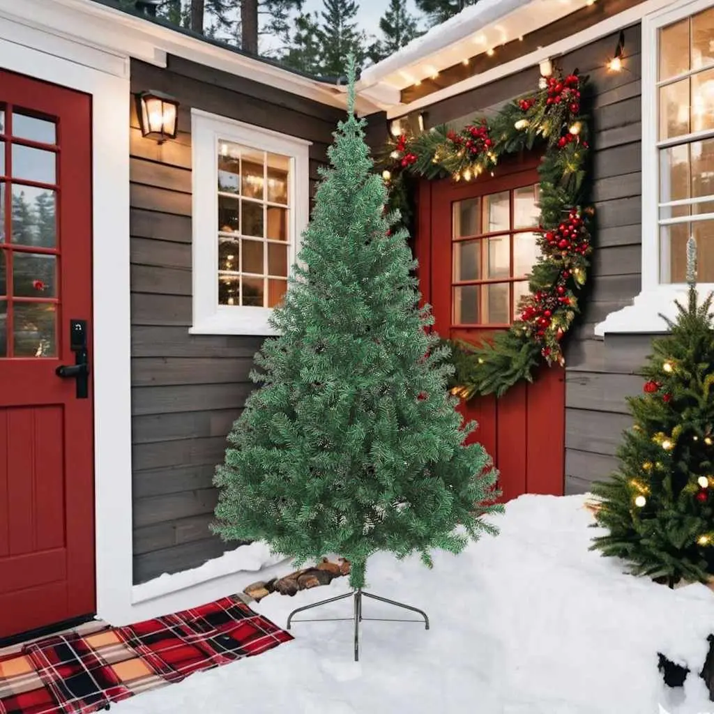 Artificial Half Christmas Tree PVC 210cm Green Wall Mount