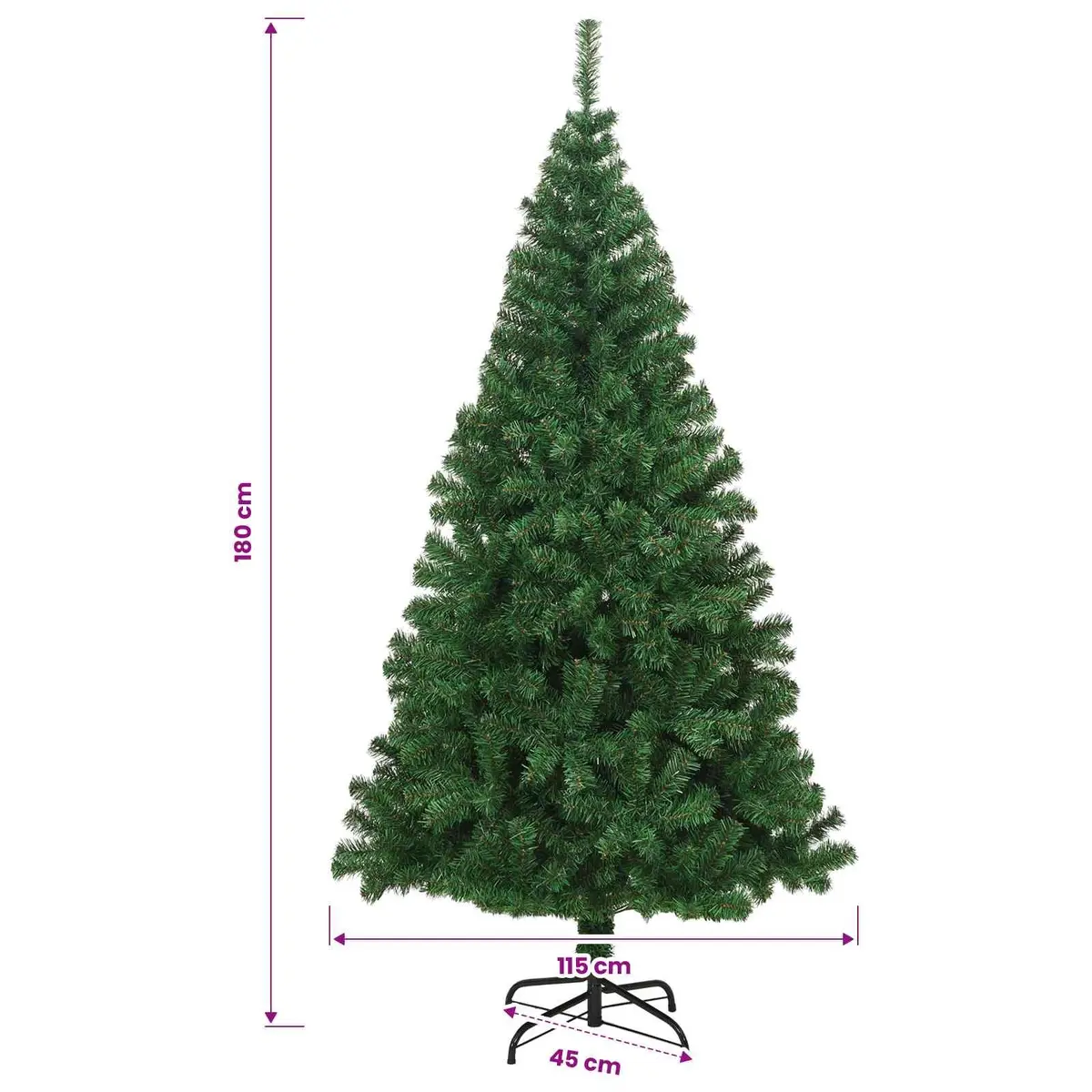 Artificial Christmas Tree 180cm Green PVC Thick Branches Indoor Outdoor Holiday