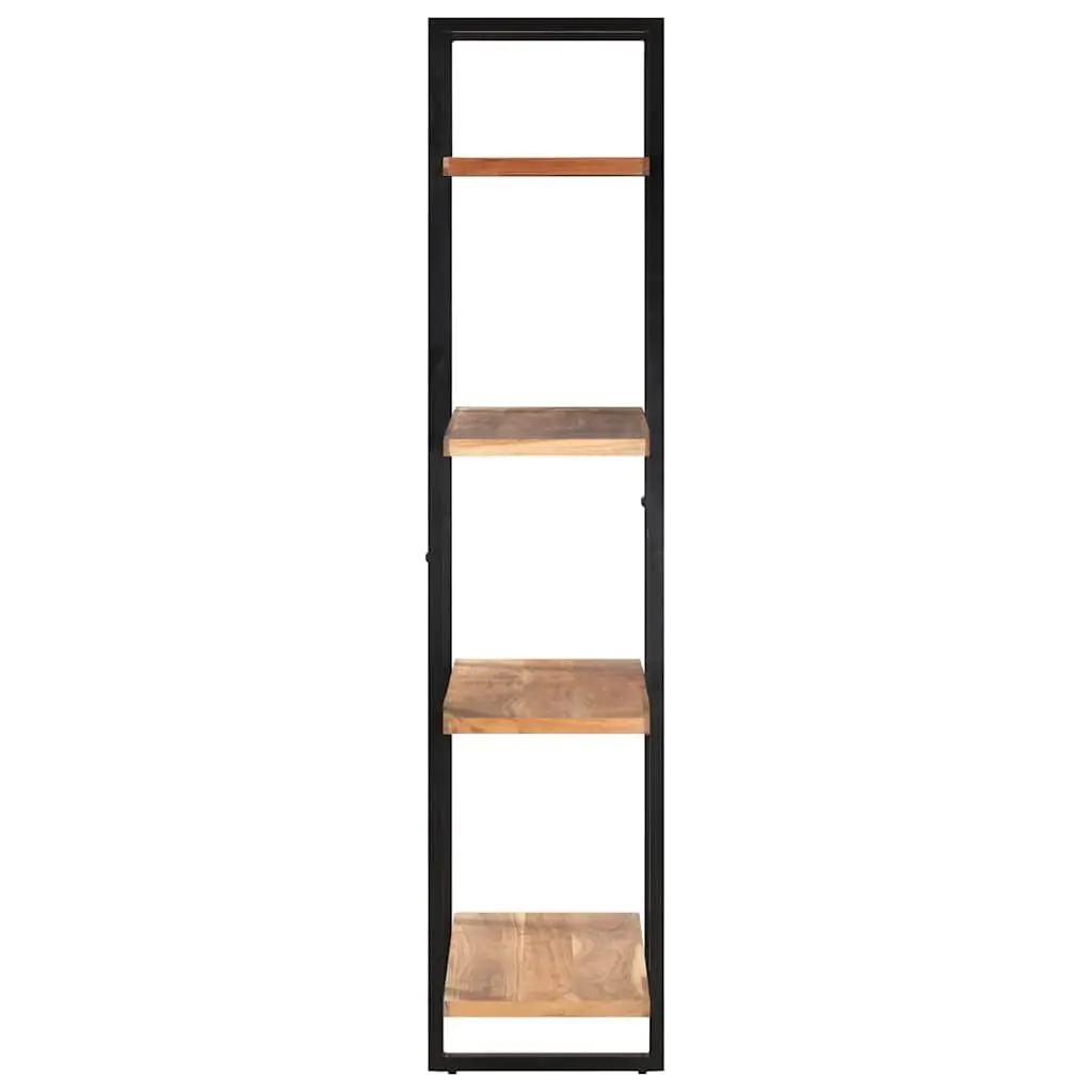 4ShelfBookcaseVintageIndustrialBrownSolidAcaciaWood80x40x180cmPowderCoatedIronFrameStorageDisplayUnit