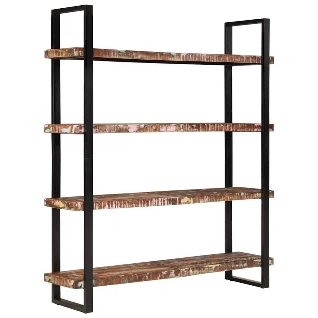 4 Tier Shelving Unit Industrial Style Reclaimed Wood 160x40x180 cm Multicolour Steel Frame