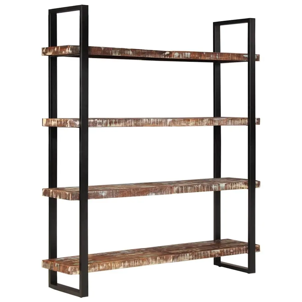 4 Tier Shelving Unit Industrial Style Reclaimed Wood 160x40x180 cm Multicolour Steel Frame