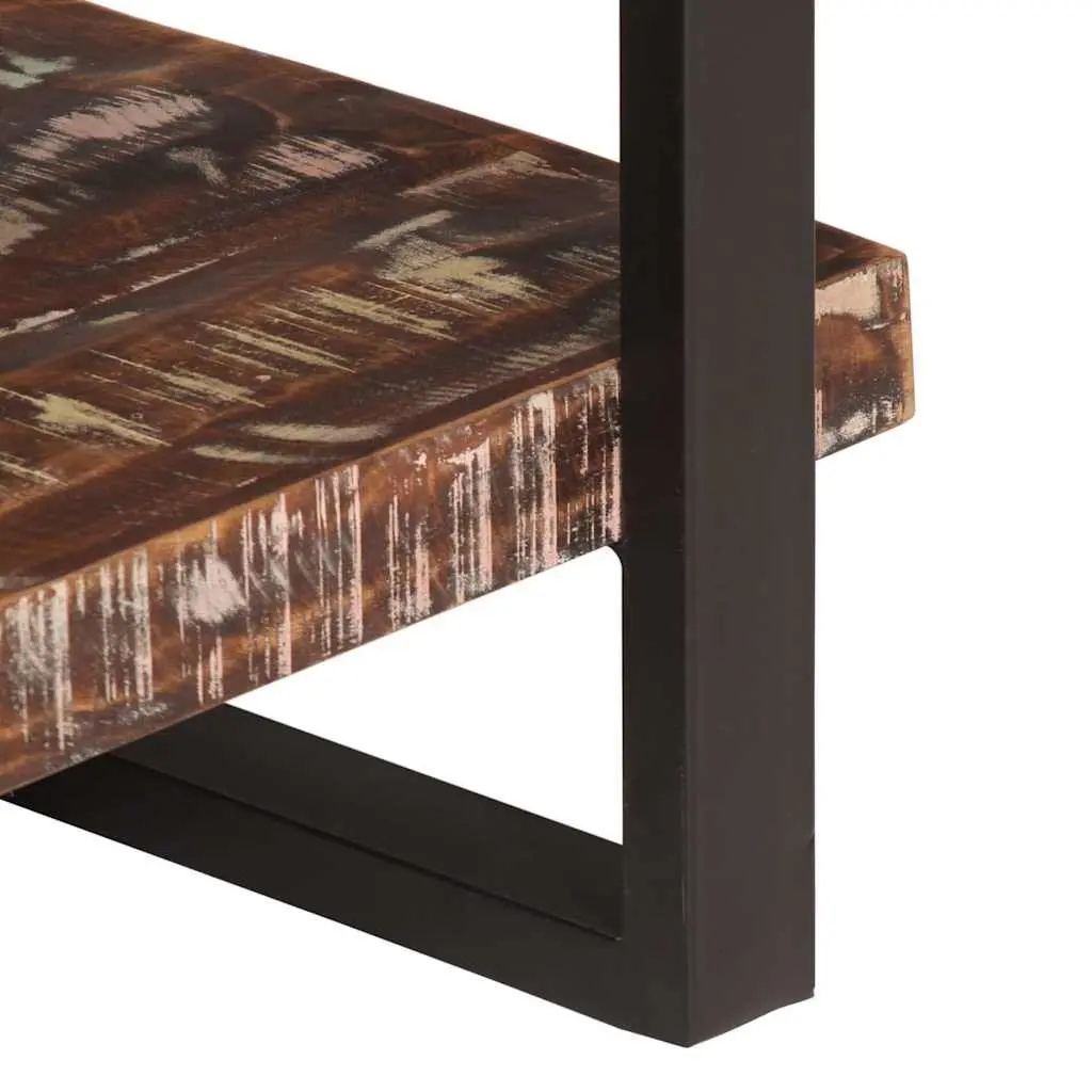 4 Tier Shelving Unit Industrial Style Reclaimed Wood 160x40x180 cm Multicolour Steel Frame
