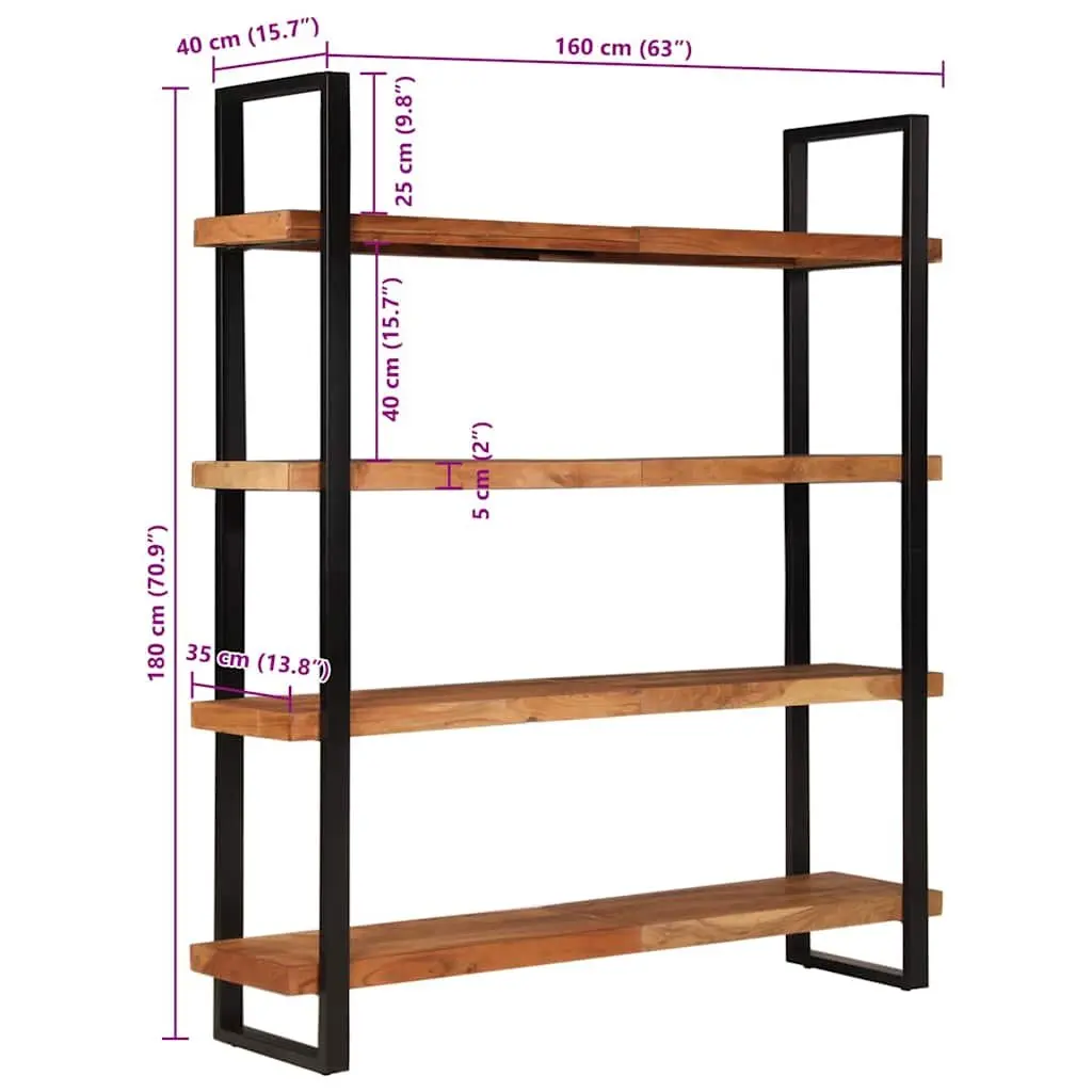 4-Tier Bookcase 160x40x180 cm for Home Use