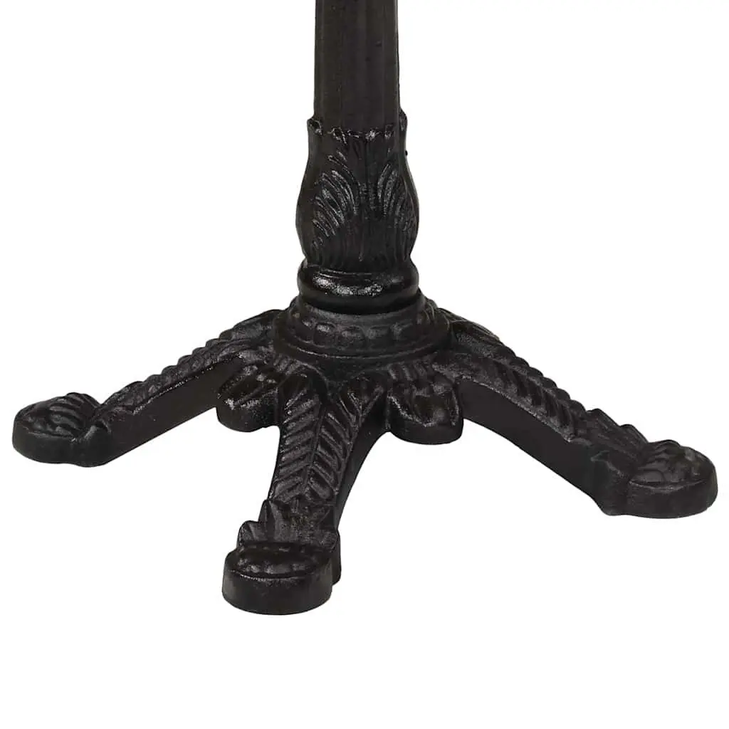 Bistro Table Solid Acacia Wood Brown Cast Iron Base 60x60x76cm