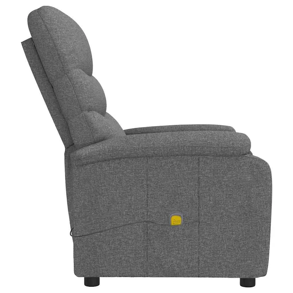 Massage Chair Dark Grey Fabric Reclining Electric Vibration 6 Points Relaxation
