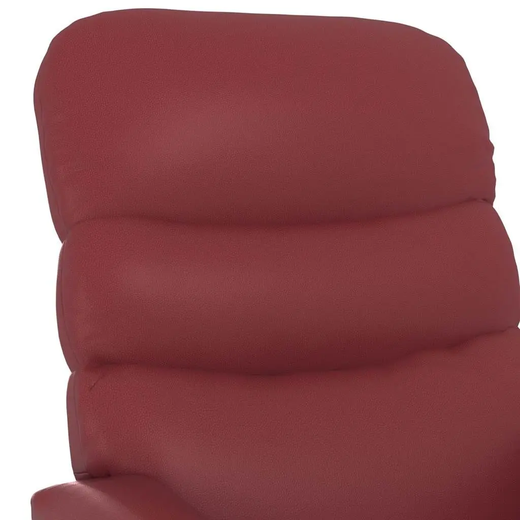 Reclining Armchair Stand Up Chair Red Faux Leather Electric Lift 3 Positions