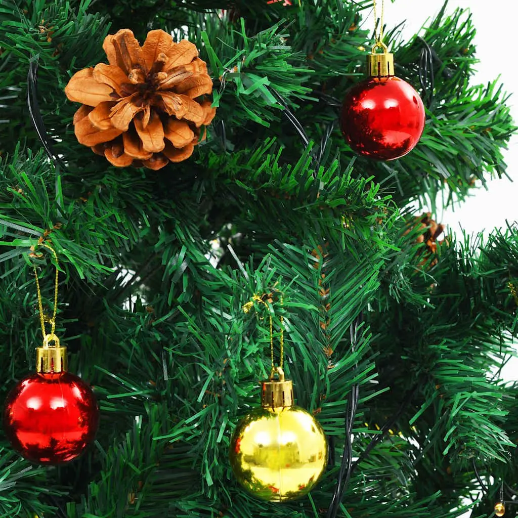 Pre-lit Artificial Christmas Tree Green PVC 150cm with LED Baubles Indoor Outdoor