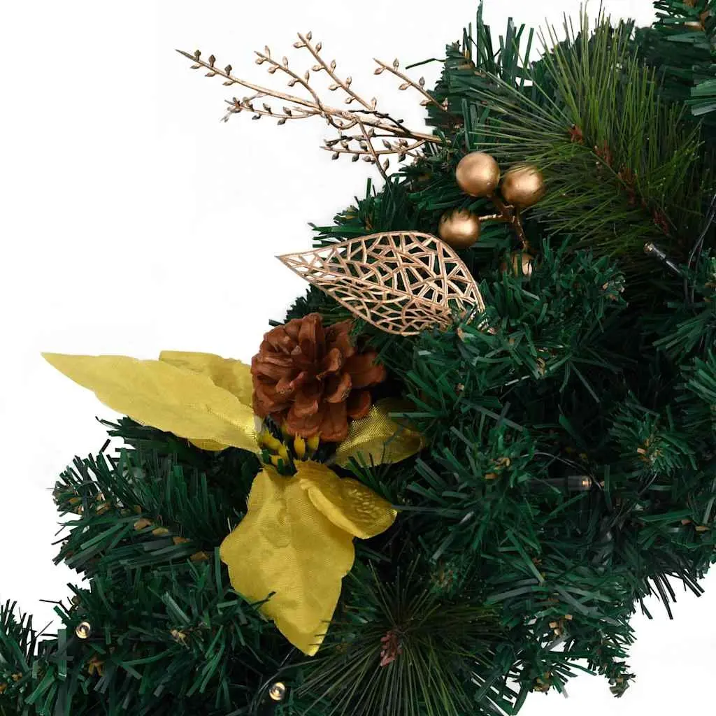 Christmas Arch Decoration PVC 90cm Green with LED Lights