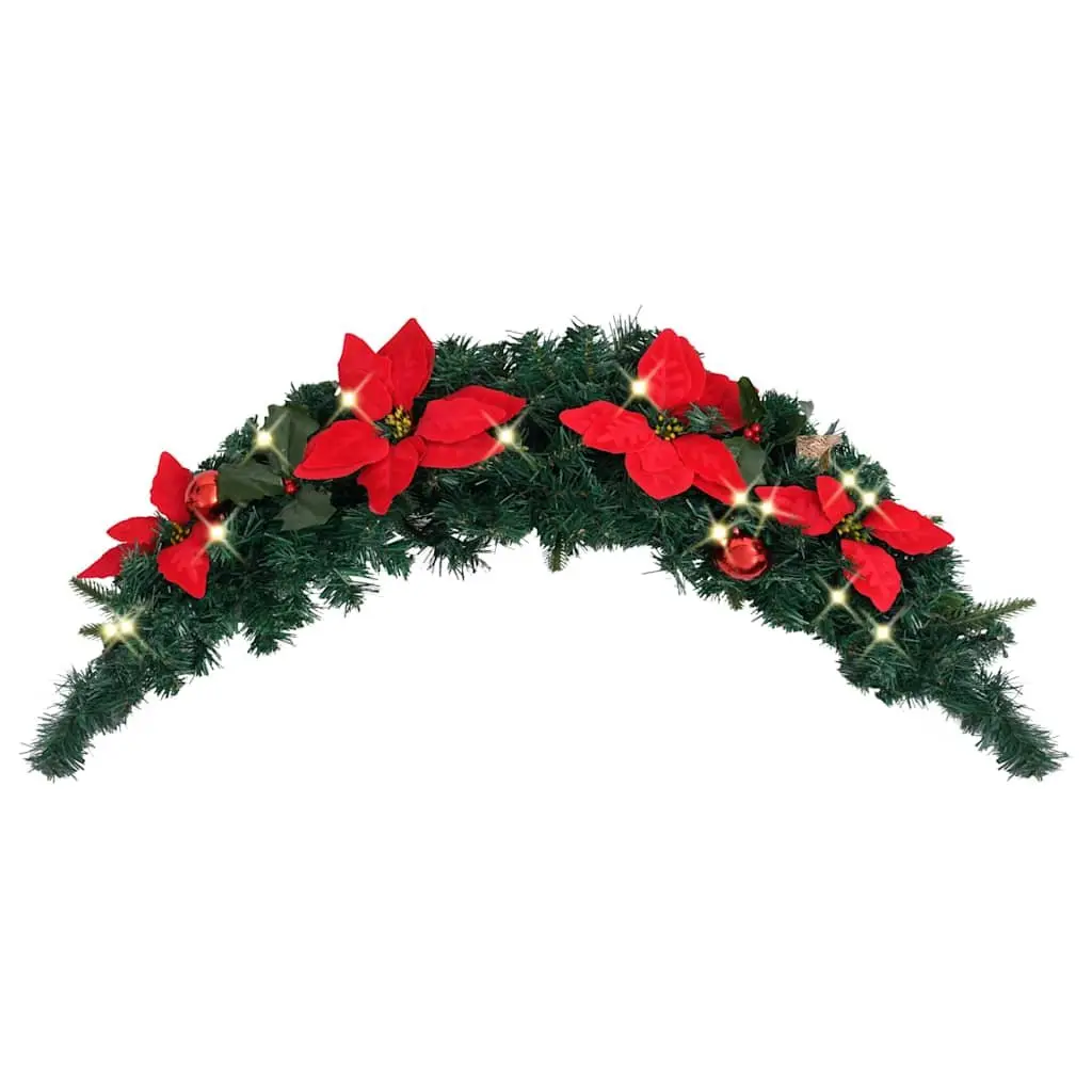 Christmas Arch LED Lights Decoration PVC 90cm Green Red