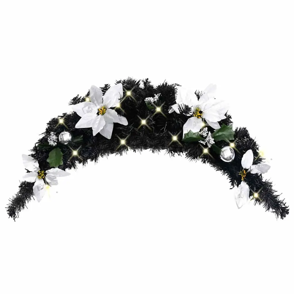 Christmas Arch Decoration PVC 90cm Black LED Lights Indoor Outdoor Holiday Decor