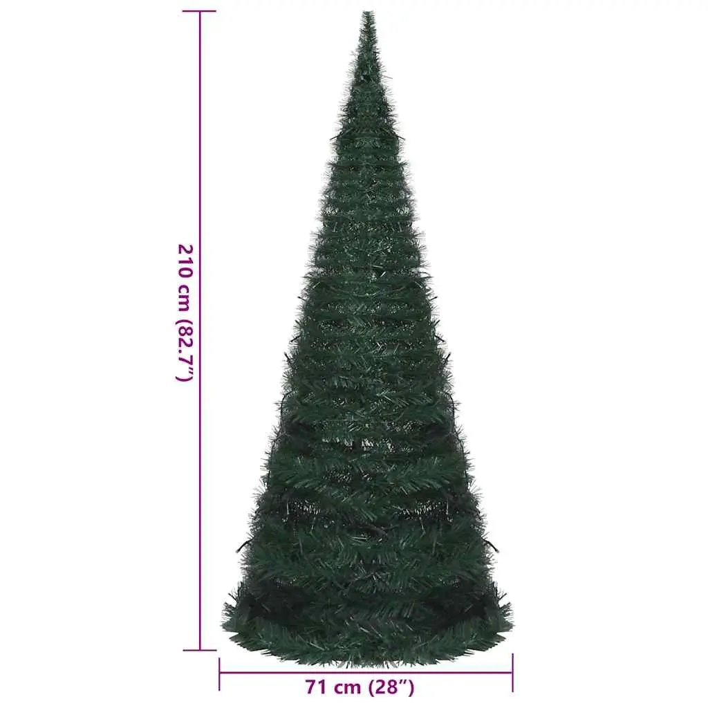 Artificial Christmas Tree Pop-up Green 210cm Pre-lit LED