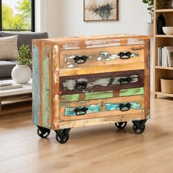 Practical Sideboard with Storage Drawers and Wheels