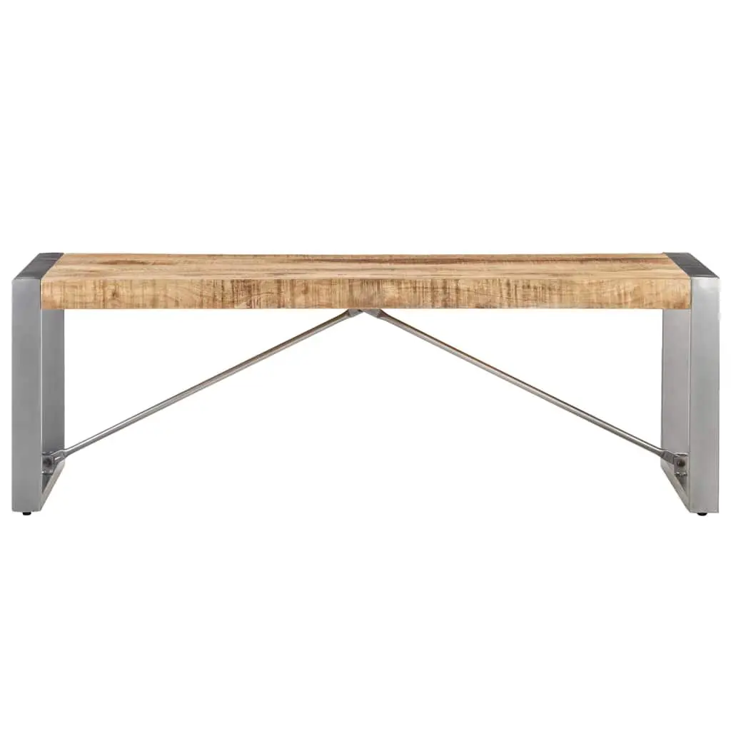 Coffee Table Solid Rough Mango Wood 120x60x40 cm Brown Industrial Accent Living Room