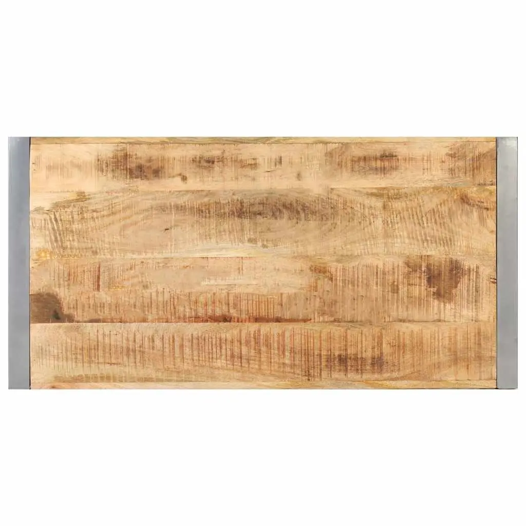 Coffee Table Solid Rough Mango Wood 120x60x40 cm Brown Industrial Accent Living Room
