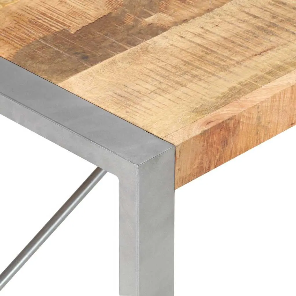 Coffee Table Solid Rough Mango Wood 120x60x40 cm Brown Industrial Accent Living Room