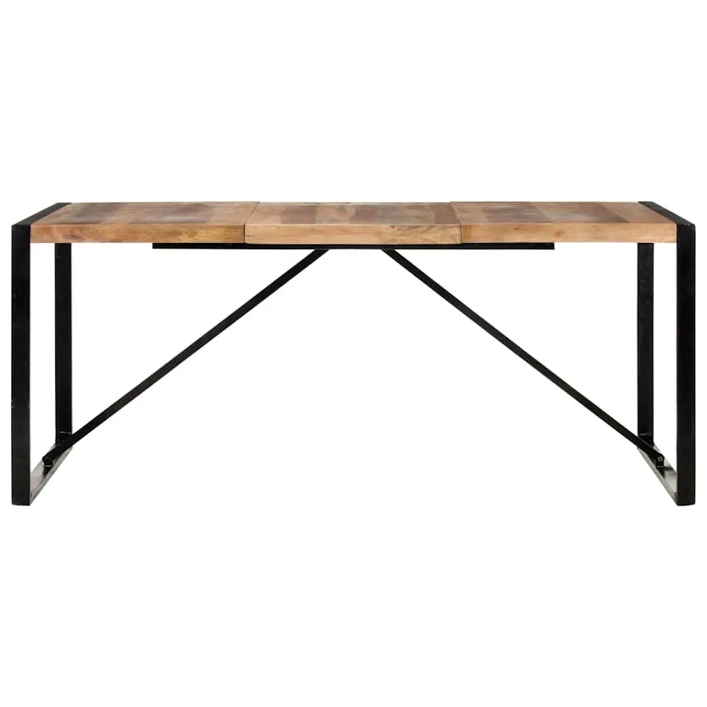 Dining Table Solid Acacia Wood Rubberwood 180x90x75 cm Brown Industrial