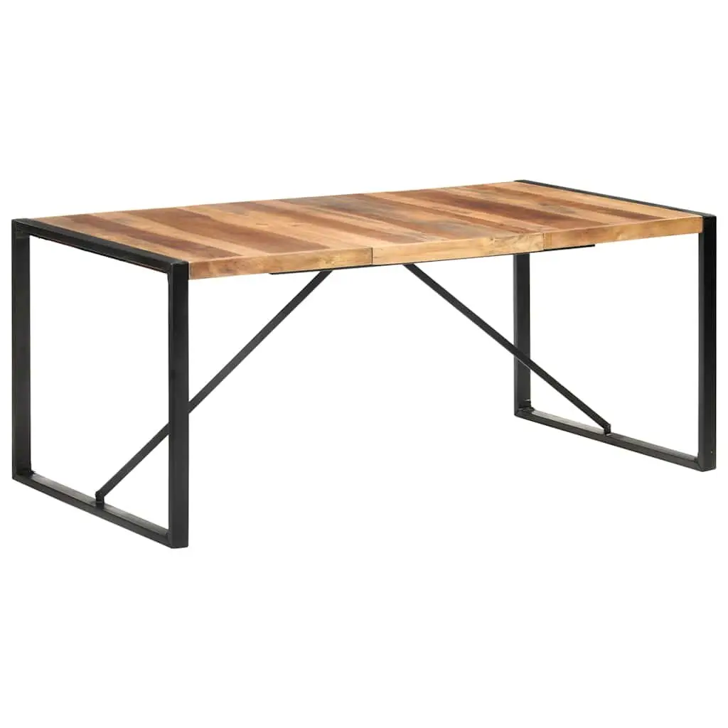 Dining Table Solid Acacia Wood Rubberwood 180x90x75 cm Brown Industrial