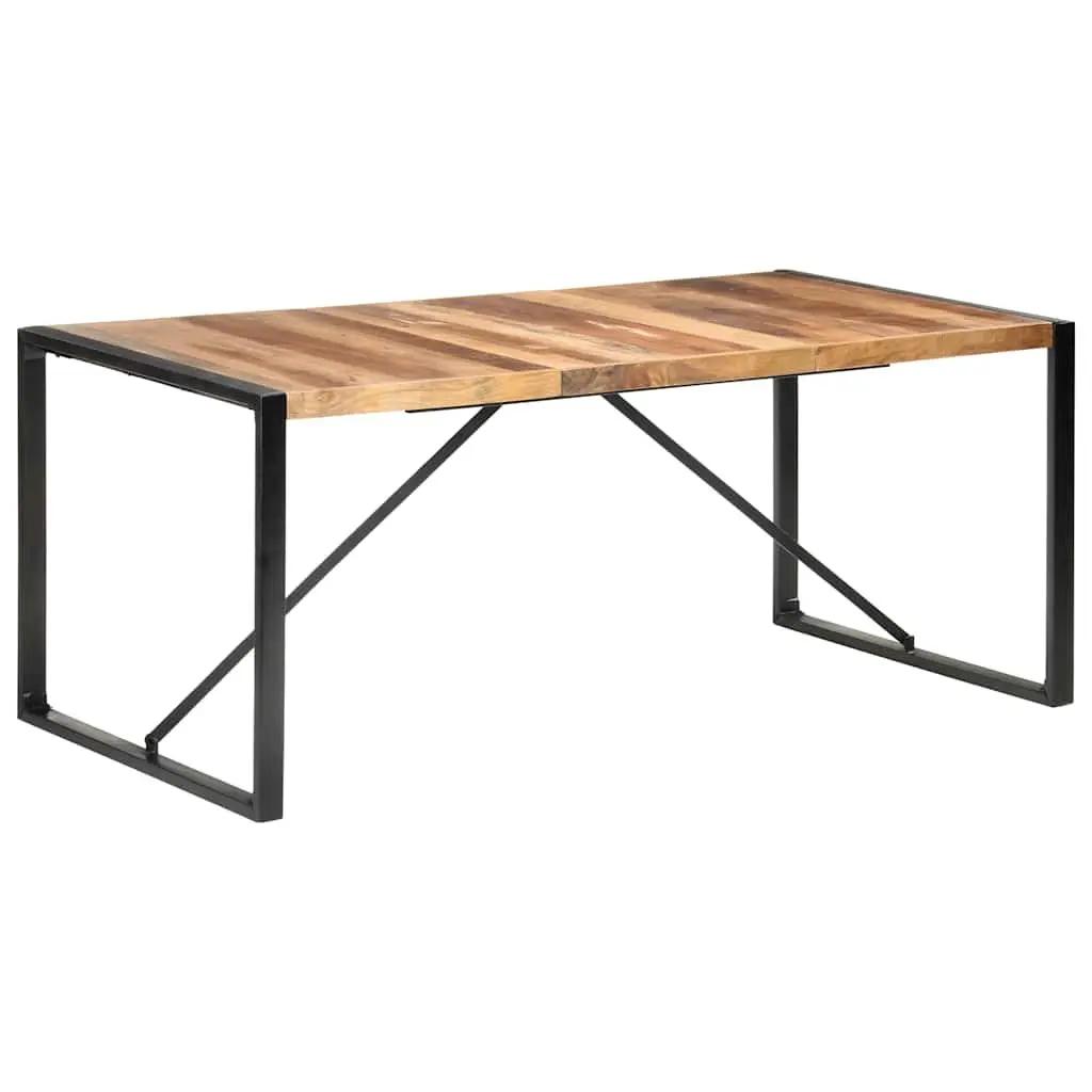 Dining Table Solid Acacia Wood Rubberwood 180x90x75 cm Brown Industrial