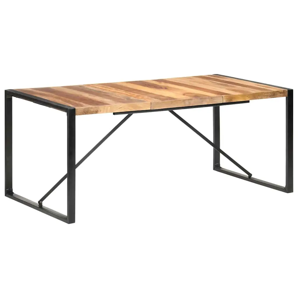 Dining Table Solid Acacia Wood Rubberwood 180x90x75 cm Brown Industrial