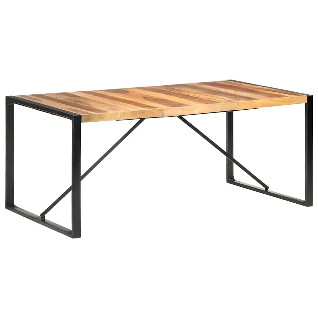 Dining Table Solid Acacia Wood Rubberwood 180x90x75 cm Brown Industrial