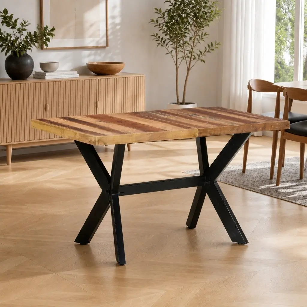 Solid Wood Dining Table 140x70x75 cm Brown