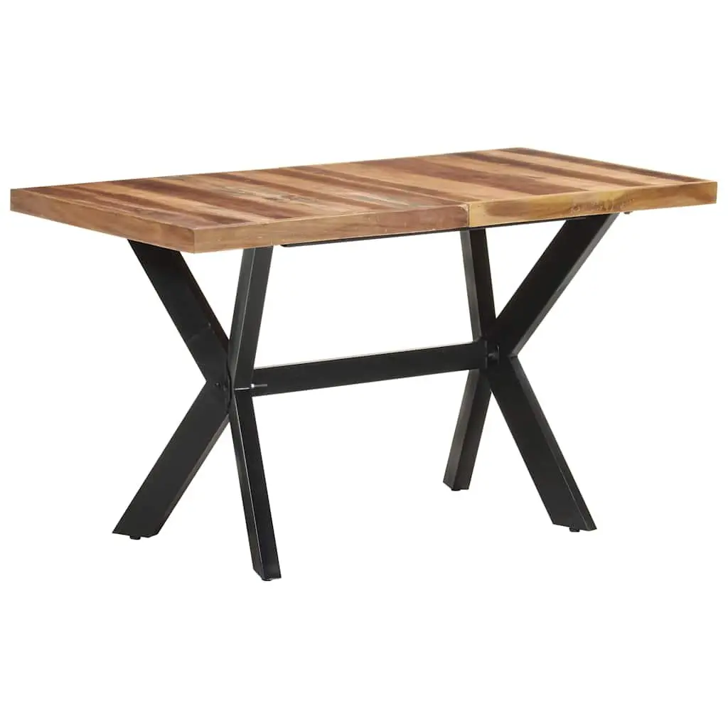 Solid Wood Dining Table 140x70x75 cm Brown