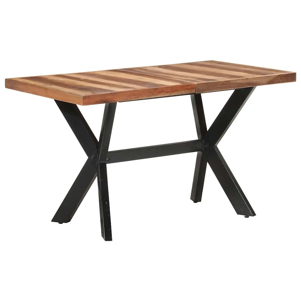 Solid Wood Dining Table 140x70x75 cm Brown