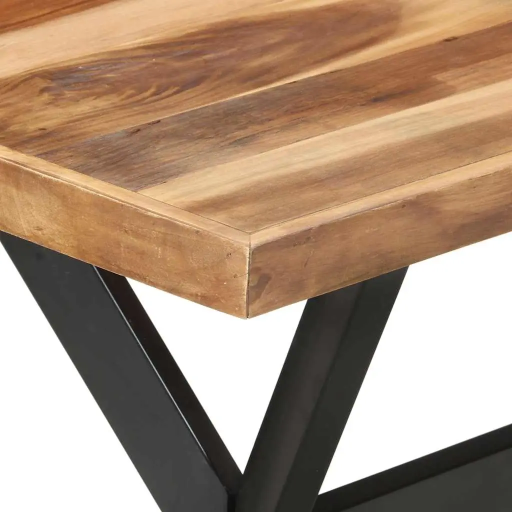 Solid Wood Dining Table 140x70x75 cm Brown