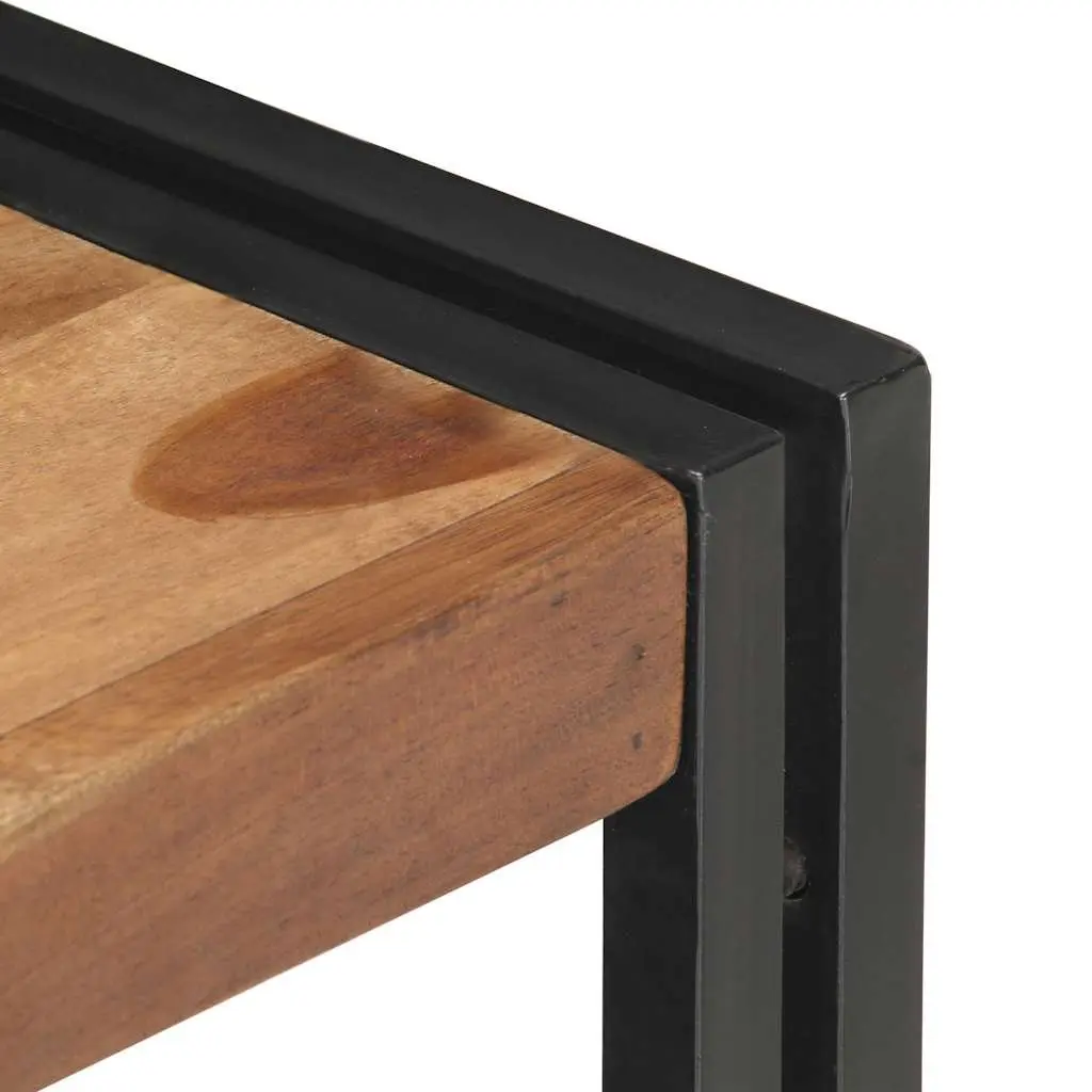 TV Stand Brown 120x30x40 cm Solid Acacia Rubberwood with Steel Frame Storage Unit Drawers Open Compartment