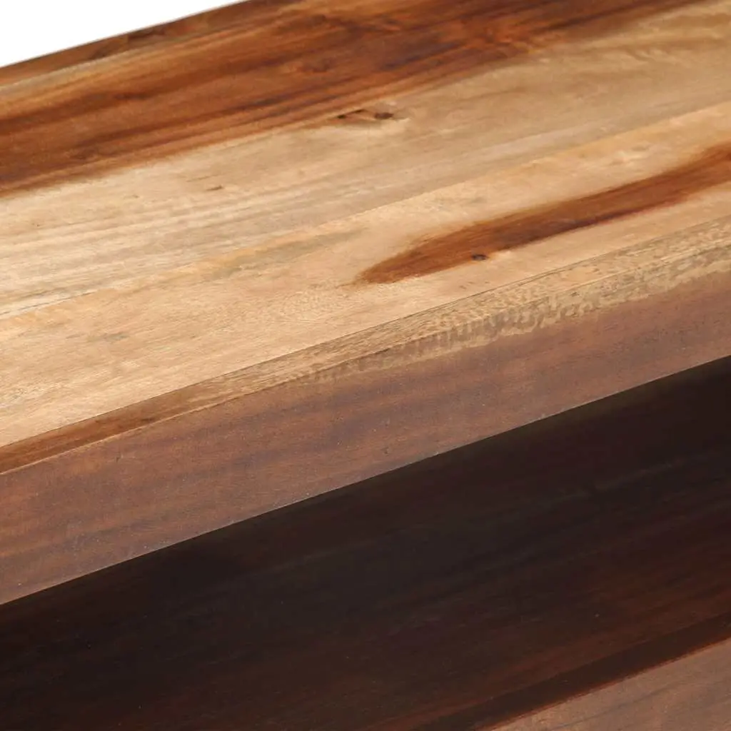 TV Stand Brown 120x30x40 cm Solid Acacia Rubberwood with Steel Frame Storage Unit Drawers Open Compartment