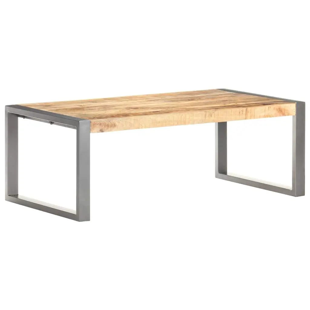 Coffee Table Rough Mango Wood 110x60x40 cm Grey Accent Living Room Furniture