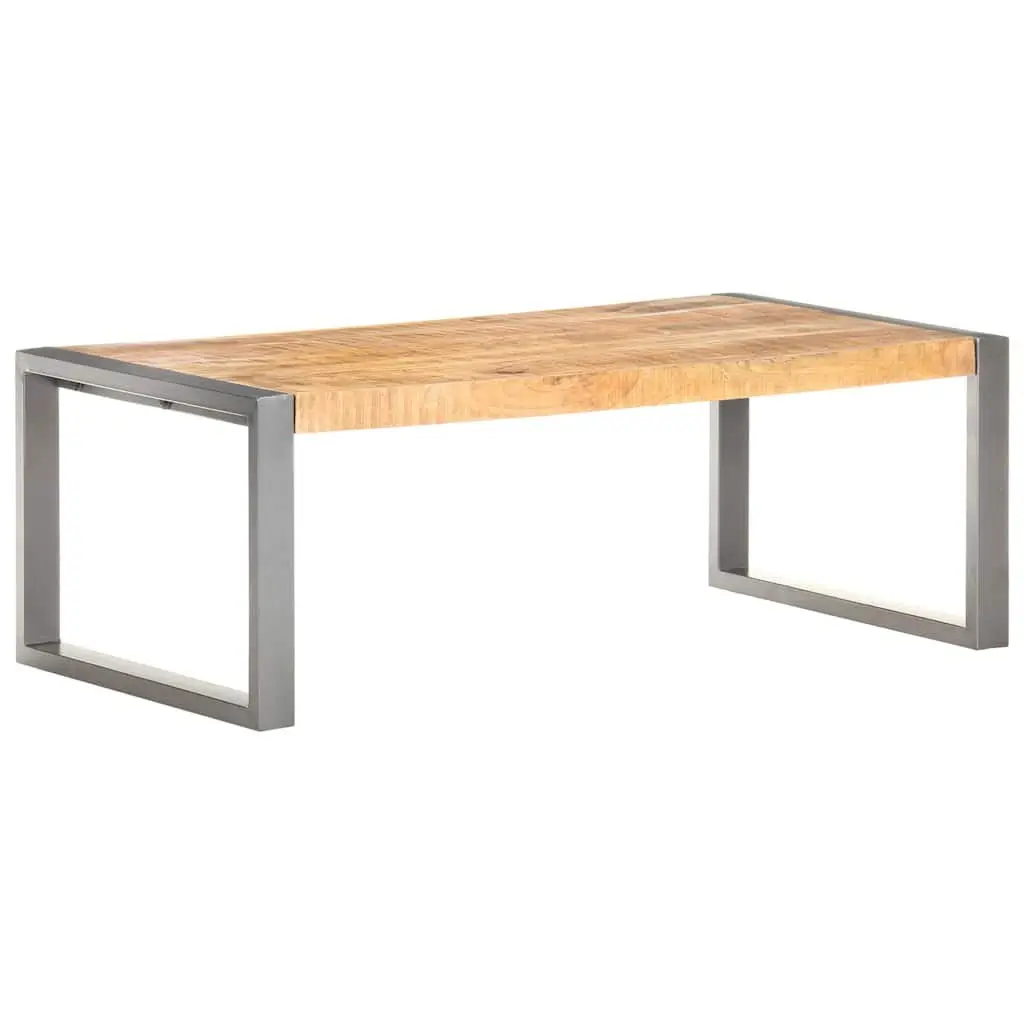 Coffee Table Rough Mango Wood 110x60x40 cm Grey Accent Living Room Furniture