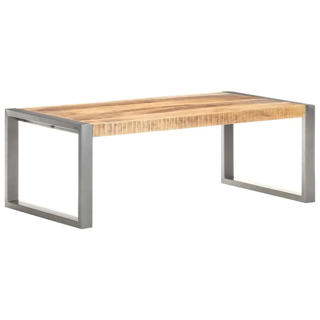 Coffee Table Rough Mango Wood 110x60x40 cm Grey Accent Living Room Furniture