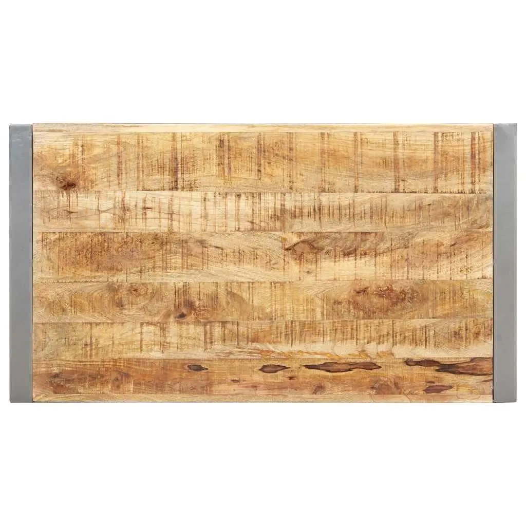 Coffee Table Rough Mango Wood 110x60x40 cm Grey Accent Living Room Furniture