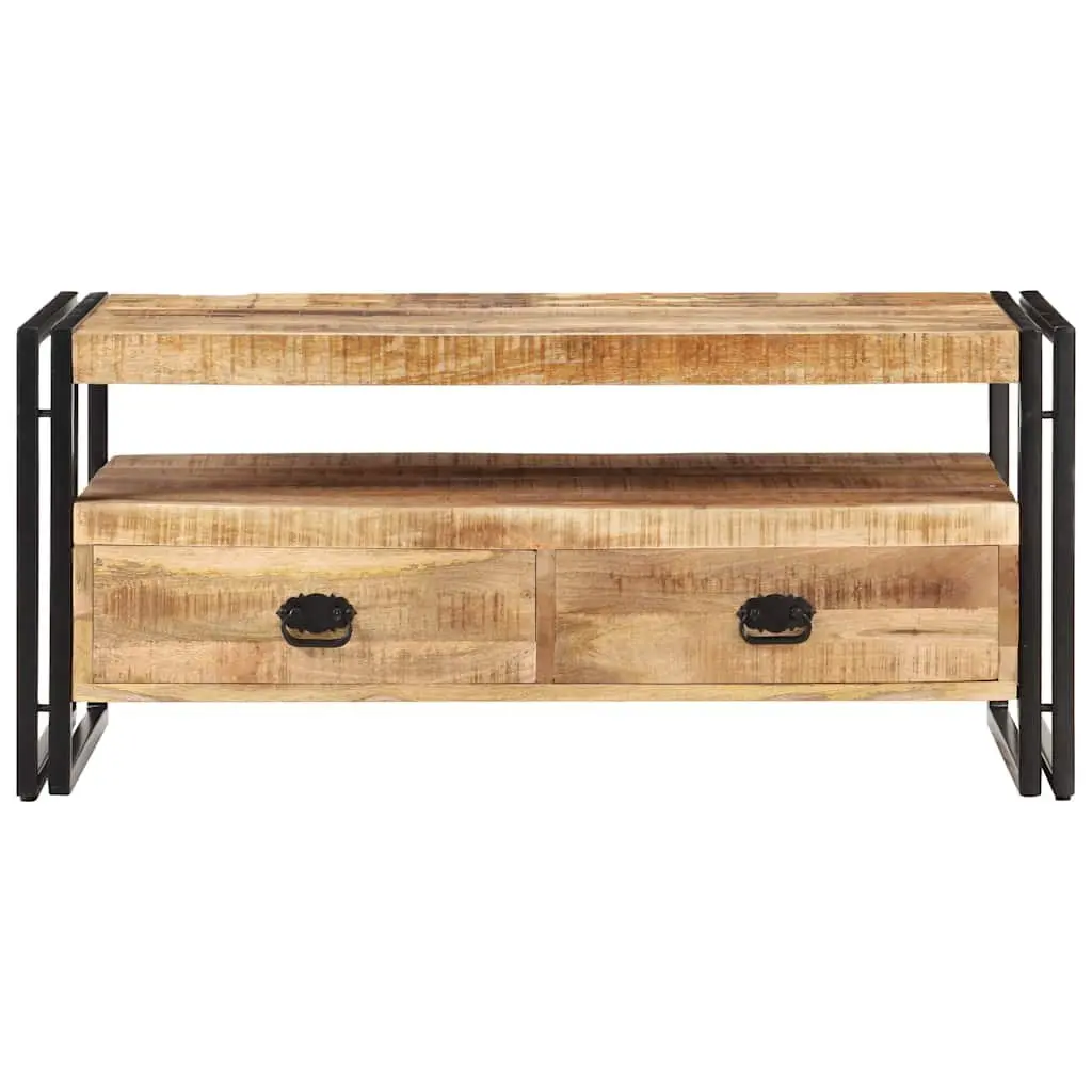 Coffee Table Solid Wood 100x55x45 cm Brown with Drawers Shelf Storage