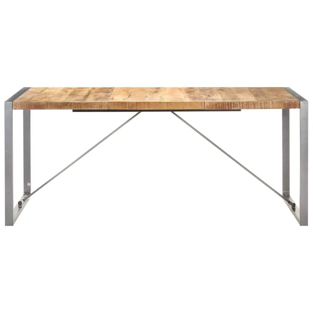 Dining Table Solid Mango Wood Brown 180cm x 90cm x 75cm Kitchen Furniture Industrial Style