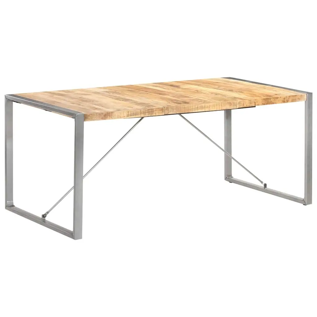 Dining Table Solid Mango Wood Brown 180cm x 90cm x 75cm Kitchen Furniture Industrial Style