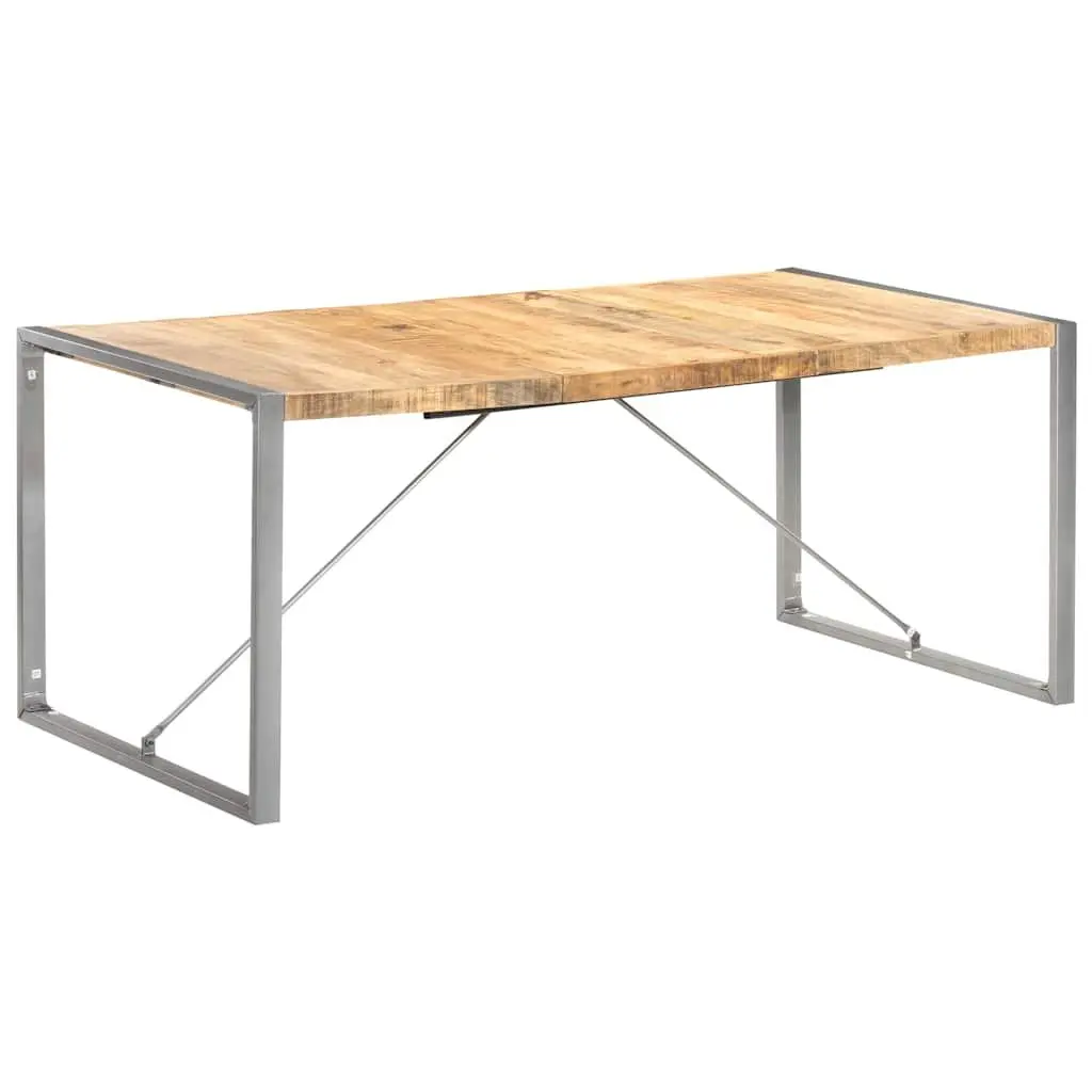 Dining Table Solid Mango Wood Brown 180cm x 90cm x 75cm Kitchen Furniture Industrial Style