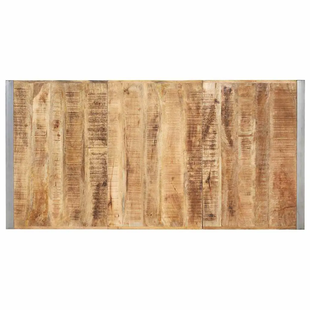 Dining Table Solid Mango Wood Brown 180cm x 90cm x 75cm Kitchen Furniture Industrial Style