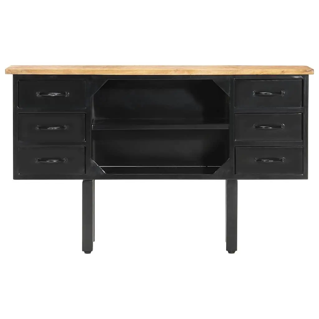 Sideboard Industrial Wooden 110x30x65 cm Brown Storage Cabinet with Drawers