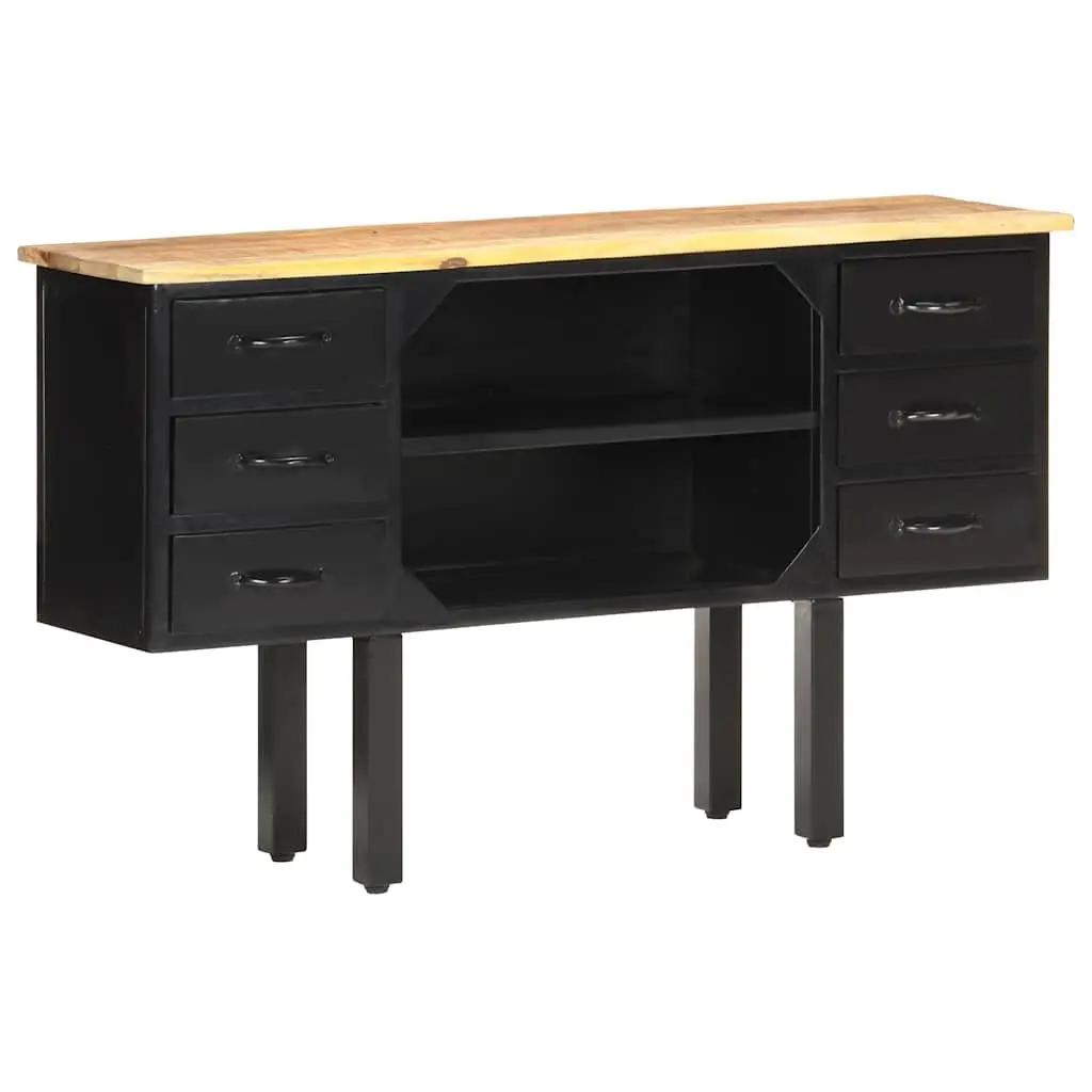 Sideboard Industrial Wooden 110x30x65 cm Brown Storage Cabinet with Drawers