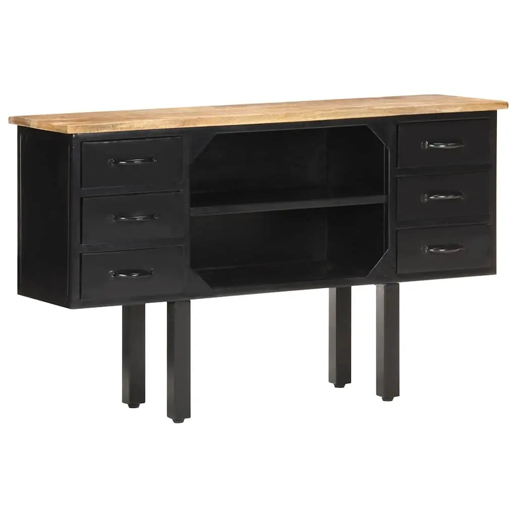 Sideboard Industrial Wooden 110x30x65 cm Brown Storage Cabinet with Drawers