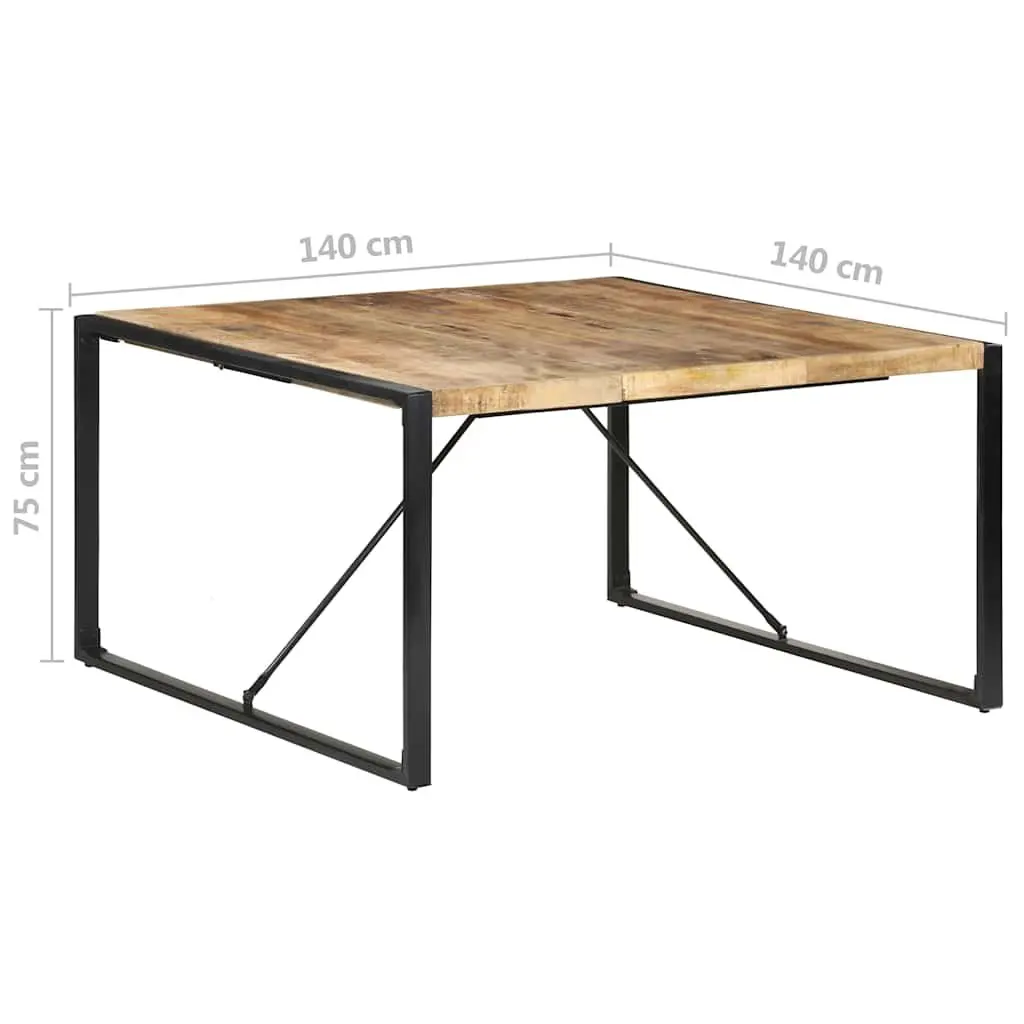 Dining Table Solid Mango Wood 140x140x75 cm Brown Industrial Style