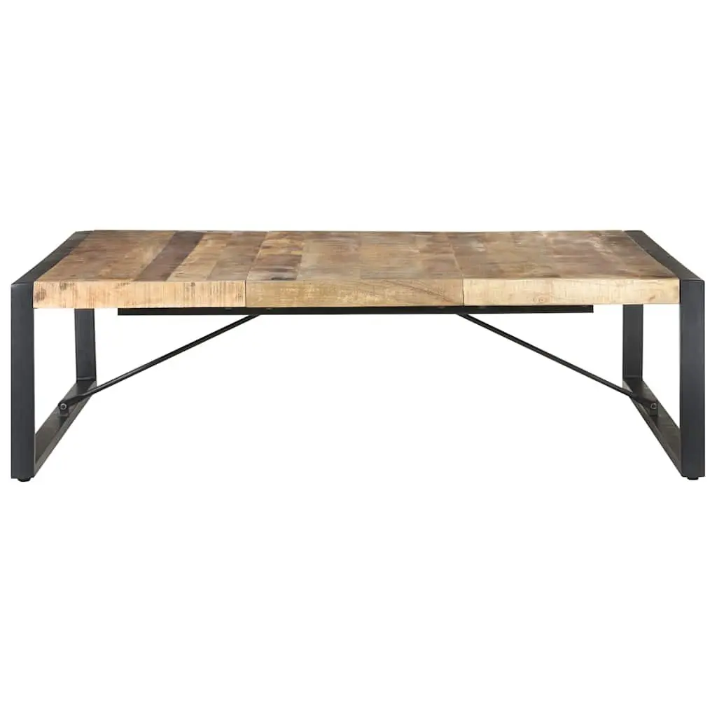Coffee Table Solid Mango Wood 140x140x40cm Brown Industrial Style